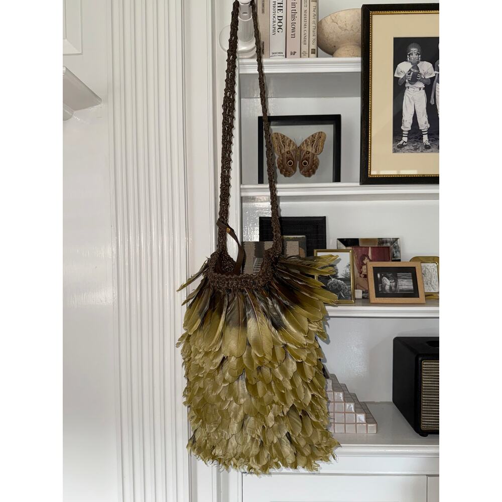 TOM FORD S/S 2014 Runway Feather Bag Crochet Crossbody - Picture 7 of 14